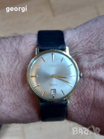  швейцарски позлатен часовник Kienzle 17 jewels, снимка 2 - Мъжки - 44100716