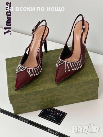Gucci Дамски Обувки На Ток С Кристали Гучи От 36 До 42 Номер - Налични Различни Цветове Код SK718, снимка 2 - Дамски обувки на ток - 53146494