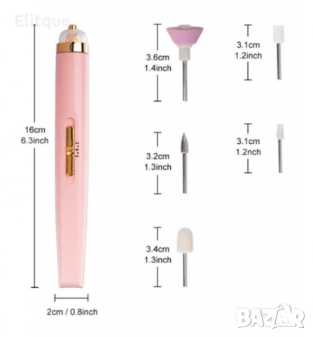 Професионална електрическа пила за нокти 5в1 – За перфектен маникюр и педикюр у дома, снимка 6 - Електрически пили за пети - 52778668