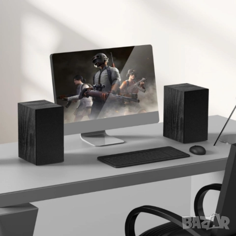 Комплект активни стерео колони Elimavi BT-04 30W с 4" говорители и тон контрол (настолни/рафтови), снимка 6 - Друга електроника - 51962028