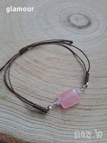 Гривна с розов кварц, снимка 3 - Гривни - 43746294