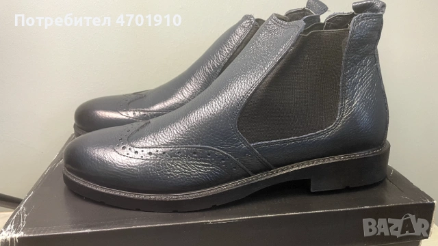 Мъжки сини зимни ботуши челси Ducavelli от естествена кожа., снимка 6 - Мъжки ботуши - 53019375