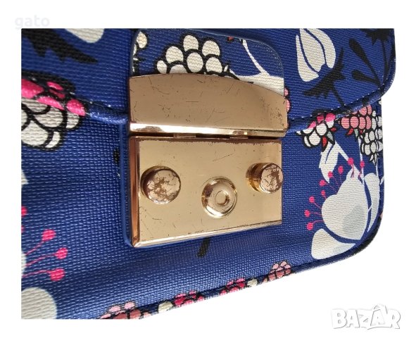 Синя чанта с пеперуди, снимка 4 - Чанти - 43153696