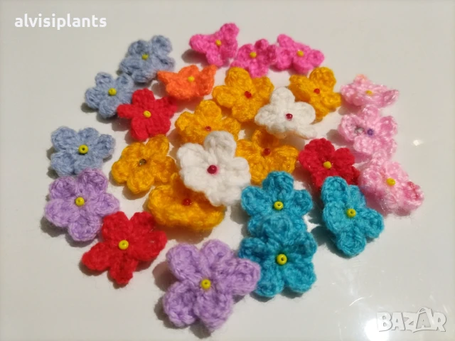 50 броя сияйни цветчета ръчно изработени , снимка 4 - Декорация за дома - 50743072