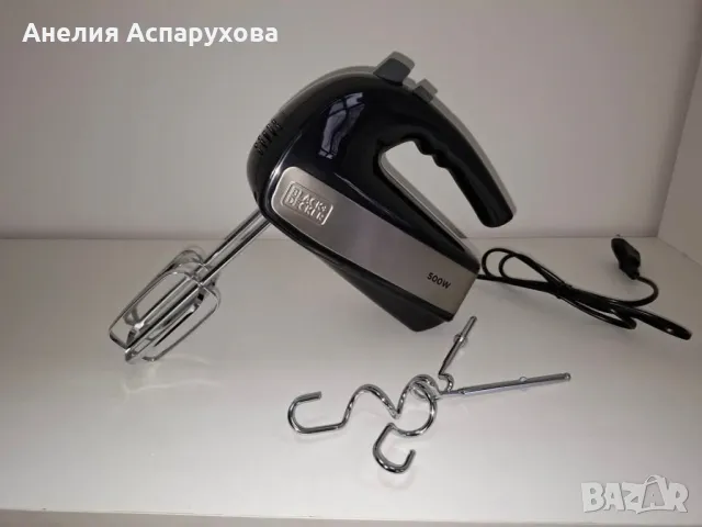 Ръчен миксер Black&Decker BXMX500E, 500W, 5 скорости, Черен/Инокс, снимка 2 - Миксери - 48245912