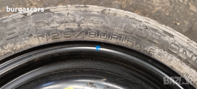 Резервна гума патерица 125/80/15 Citroen C3 - 110лв, снимка 3 - Части - 52064676