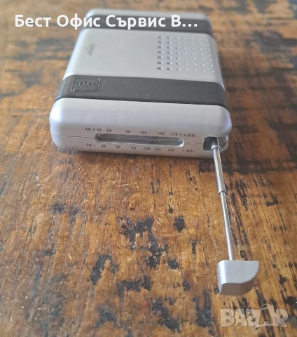 радио транзистор FM/AM Марксман Marksman сребърно с антена, снимка 5 - Радиокасетофони, транзистори - 52485336