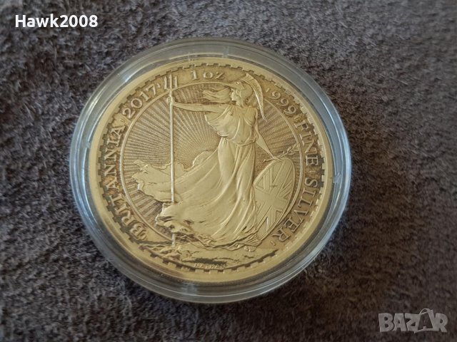 Сребро 1 oz Британия 2017 1 сребърна унция МИНТ, снимка 1