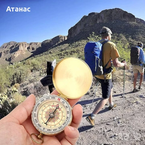 Ретро туристически компас - Навигация ден и нощ, снимка 4 - Къмпинг осветление - 53427865