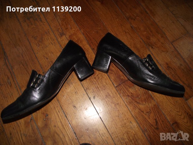 Дамски испански обувки 38 черни естествена кожа Pie Santo , снимка 2 - Дамски елегантни обувки - 26851157