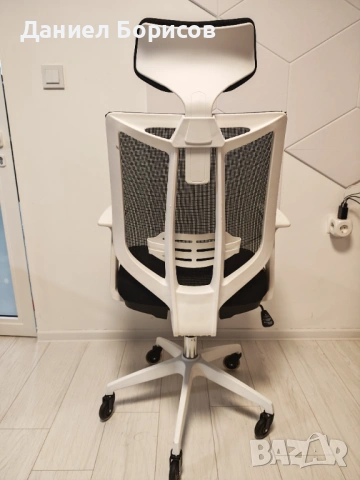 ергономичен офис стол Antares Eclipse - Бял/Черен (Меш), снимка 4 - Столове - 53214166