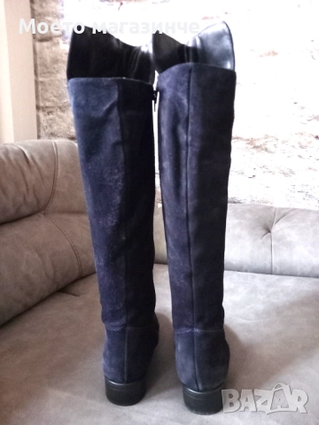 Дамски велурени чизми (ботуши) Gido – тъмносини, № 38, снимка 5 - Дамски ботуши - 52113639