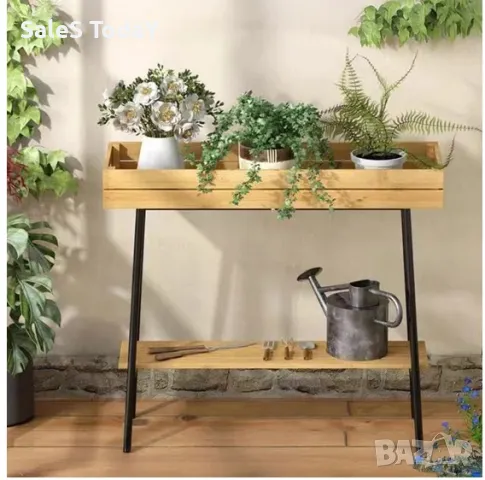 Поставка за цветя, Бамбукова стойка за саксии, Цветарник, снимка 2 - Етажерки - 48250066