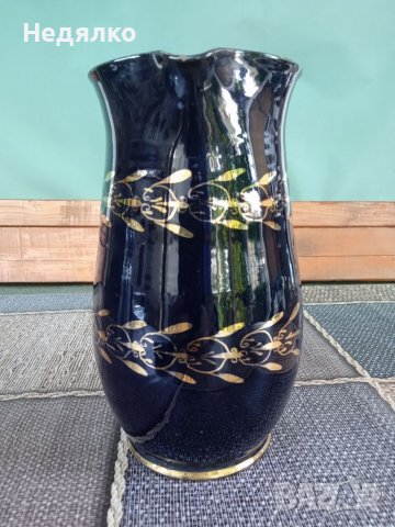 Стара красива кана,керамика,кобалт, снимка 4 - Антикварни и старинни предмети - 37192750