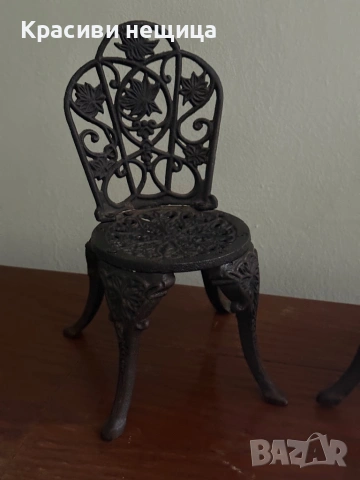 Чифт чугунени столчета, снимка 4 - Антикварни и старинни предмети - 53062529