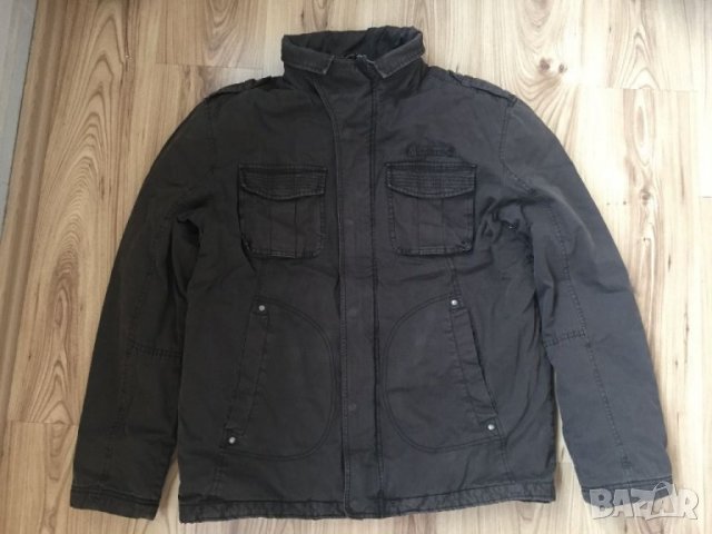 Мъжко зимно яке Tom Taylor оригинал, size XL, свободен модел, кафяво, топло, много запазено