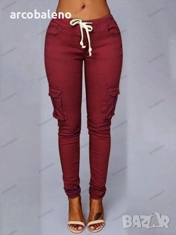 Ежедневни дамски карго панталони с  много джобове, 6цвята - 023 , снимка 2 - Панталони - 42952583