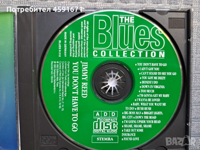 Jimmy Reed – You Don't Have To Go, снимка 2 - CD дискове - 53105145