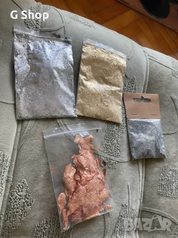 Сребърен брукат златни за нокти злато за нокти , снимка 2 - Педикюр и маникюр - 49992707