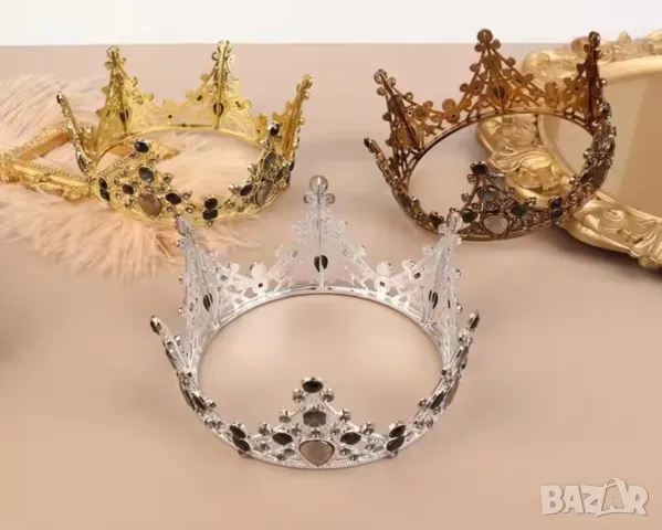 Корона Тиара пластмасова с камъни за украса декор на торта парти, снимка 5 - Други - 35093830