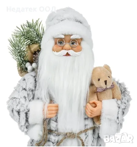 Коледна декоративна фигура Дядо Коледа, Бял, 45 см, снимка 2 - Декорация за дома - 48376341