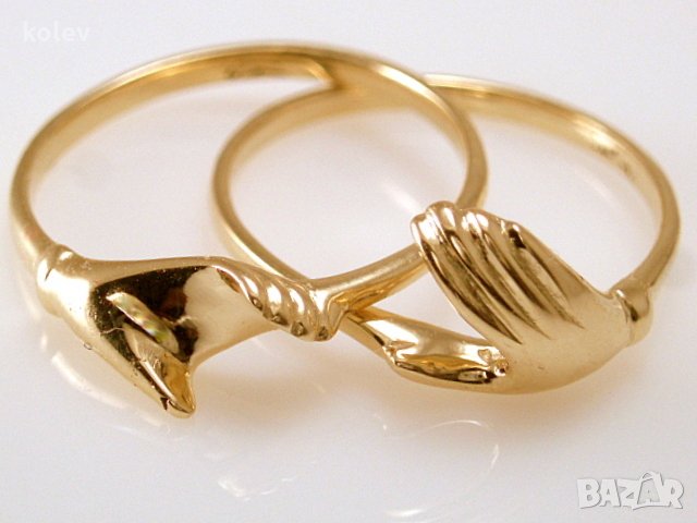 Продаден!златен пръстен - АЗ и ТИ заедно, 2.62 грама, размер 50, снимка 2 - Пръстени - 27831755