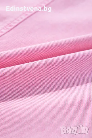 Дамска розова дънкова рокля тип риза, снимка 13 - Рокли - 49966440