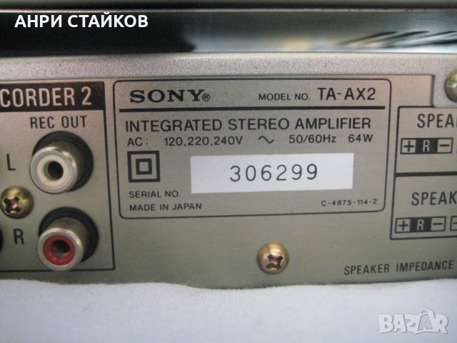 Sony TA-AX2 усилвател и ST-JX2S тунер Радио FM/MW от 1980 г., снимка 11 - Аудиосистеми - 39086508