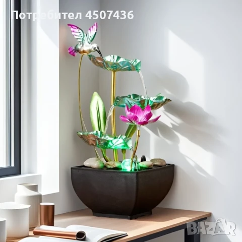 USB 3-степенен релаксиращ настолен, светлинен водопад-фонтан , снимка 5 - Декорация за дома - 51074360