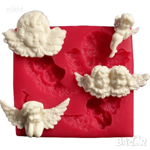 4 типа ангел ангелчета ангели силиконов молд форма калъп фондан пита гипс пита