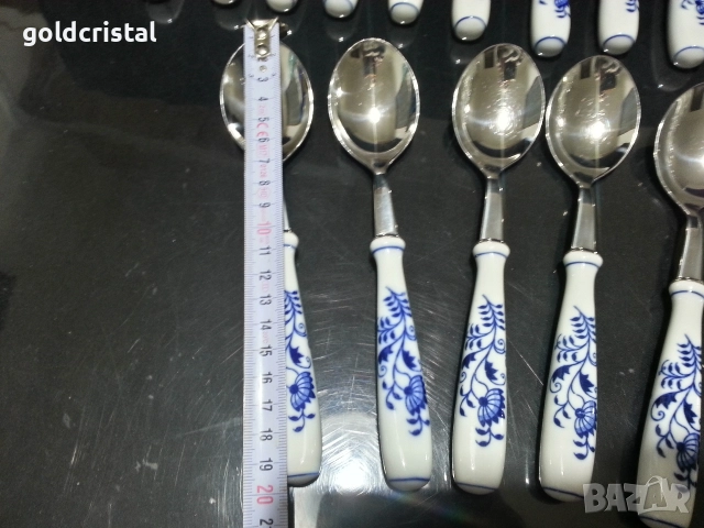 луксозни прибори за хранене с порцеланови дръжки , снимка 5 - Антикварни и старинни предмети - 52777130