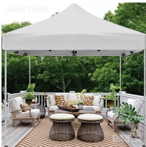 Тента за балкон, Навес за тераса, Шатра за градина, Екрю, Pop Up, Плат 3х3х2,6м 