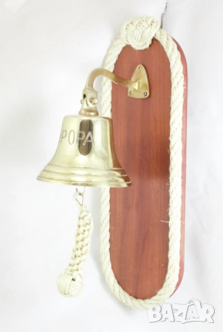 201 Корабна камбана от плътен месинг гравирана 'АВРОРА'. , снимка 2 - Други ценни предмети - 53209893