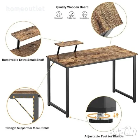 ПРОМОЦИЯ Компютърно / офис бюро, 80см - 10CZWKJK80-FG-D, снимка 4 - Бюра - 49751554