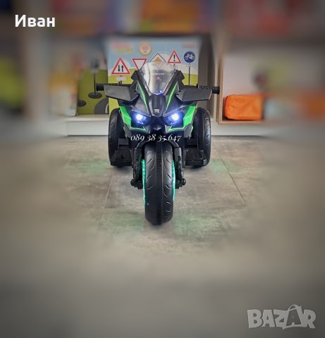 ТОП ЦЕНА!НОВО!Акумулаторен мотор с 3 гуми Ninja BLACK с 12V батерия,LED,USB, снимка 2 - Детски велосипеди, триколки и коли - 41316151