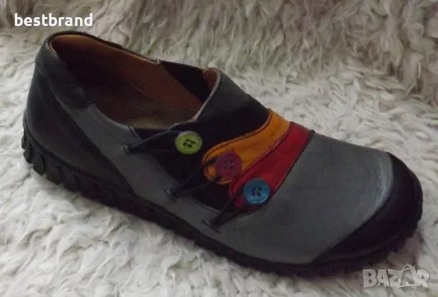 Дамски цветни обувки, естествена кожа, без връзки, код 74/129, снимка 9 - Дамски ежедневни обувки - 47630507