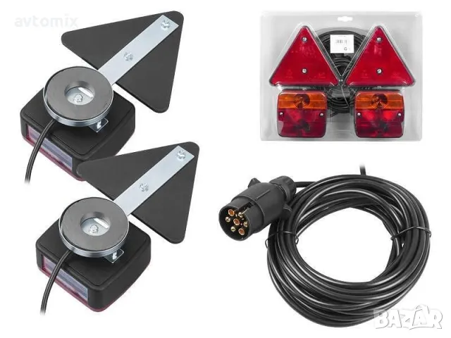 Магнитни стопове за ремарке със светлоотразители и окабеляване 2бр, снимка 3 - Аксесоари и консумативи - 49813043