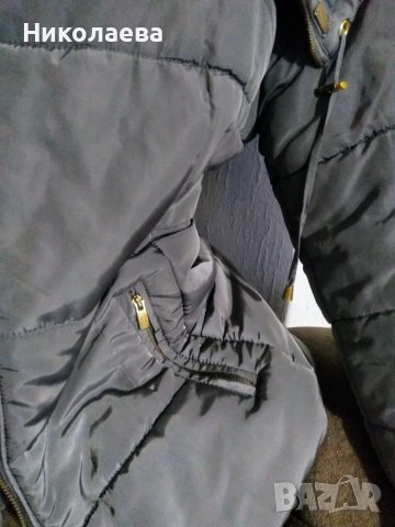 Сива шуба с голяма яка "flame",XL, снимка 4 - Якета - 38184030