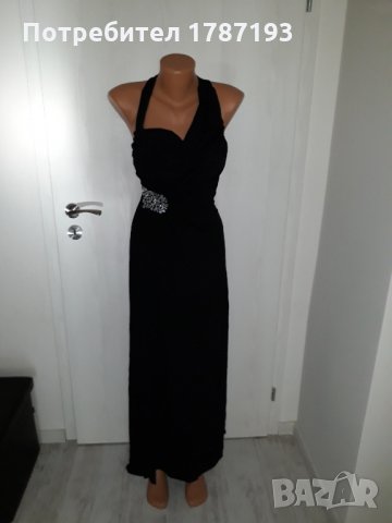Нова дълга черна рокля с камъни, снимка 5 - Рокли - 27891586