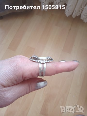 Стар сребърен пръстен 925 с натурален седеф става за всички размери , снимка 4 - Пръстени - 32311562