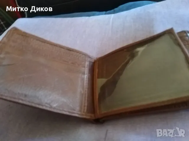 Портфейл от соца кафяв  естествена кожа като нов 125х110мм вътрешен цип, снимка 7 - Портфейли, портмонета - 49600287
