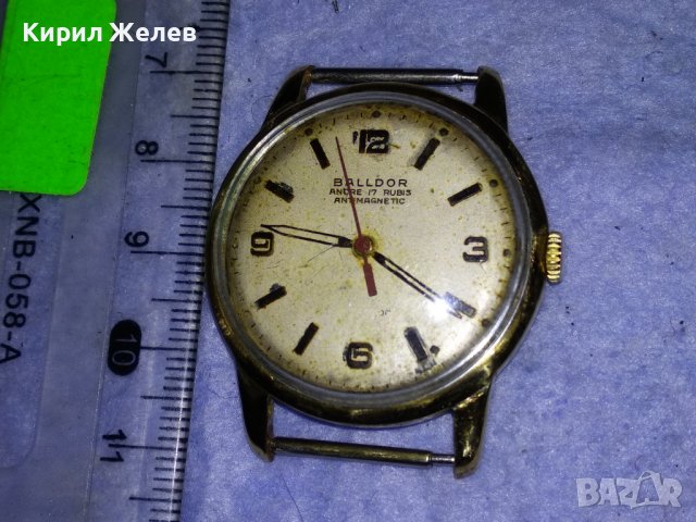 BALLDOR ANCRE 17 RUBIS Стар МАРКОВ ШВЕЙЦАРСКИ ПОЗЛАТЕН МЕХАНИЧЕН МЪЖКИ ЧАСОВНИК РАБОТЕЩ 37200, снимка 2 - Антикварни и старинни предмети - 40184488