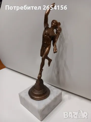 Меркурий бронзова или месингова пластика, снимка 6 - Статуетки - 47695414