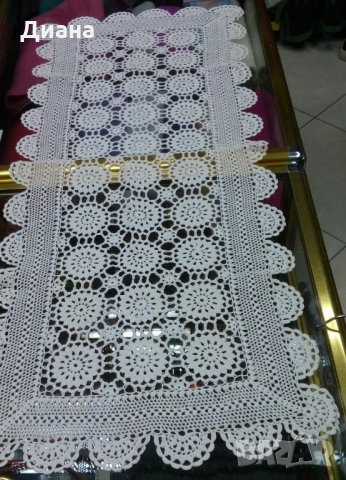 Красиви покривки и салфетки-ръчна бродерия,ръчно плетиво, снимка 18 - Покривки за маси - 28784117