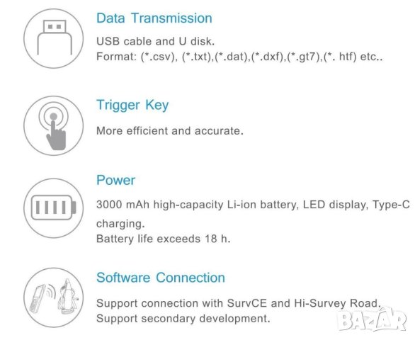 Тотална  станция Hi-Target ZTS-421L10, снимка 15 - Други инструменти - 43815117