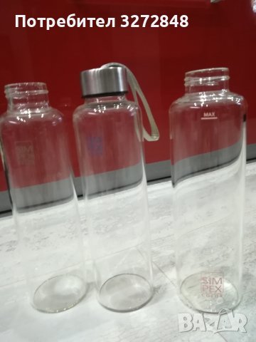 Стъклени бутилки за вода SIM PEX - 550мл, снимка 2 - Други стоки за дома - 43801433
