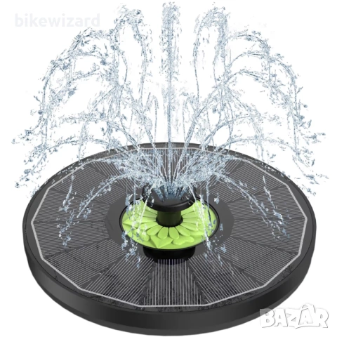 Соларна помпа за фонтан 3.5W със 7 дюзи – черна за градина и езерце НОВА