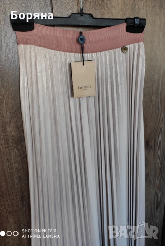 Twinset уникална нова с етикет розова пола солей еко кожа, снимка 3 - Поли - 52815968