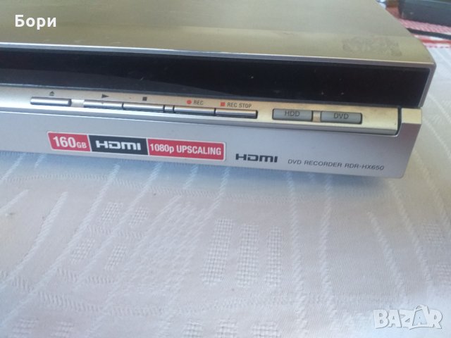 SONY DVD RECORDER HDD 160GB SONY RDR-HX650, снимка 4 - Плейъри, домашно кино, прожектори - 33673305