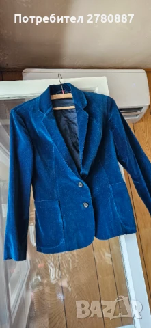 Дамско Синьо велурено сако – цвят кралско синьо ХС -С